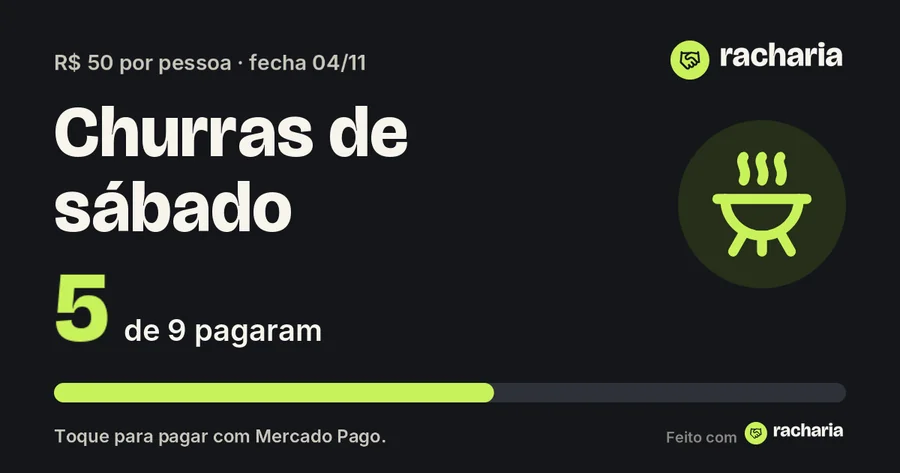 Banner do evento: placar de quem já pagou